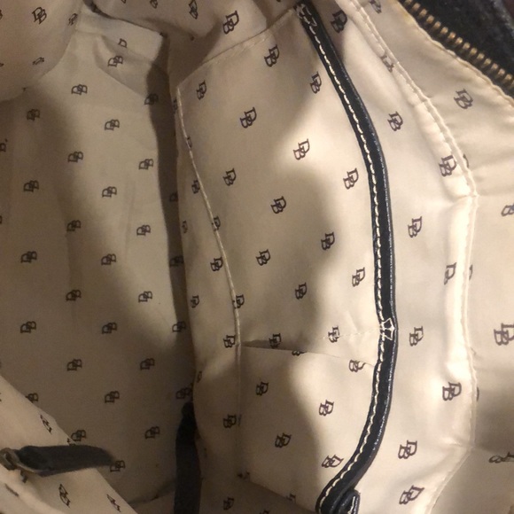 Vintage DOONEY BOURKE Monogram Black Tumbled Leather Two Top Handle Shoulder Bag - Picture 8 of 16